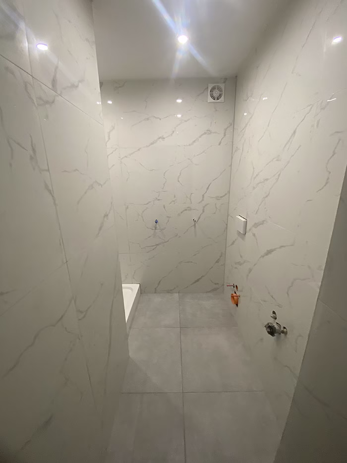 Łazienka gotowa do fugowania